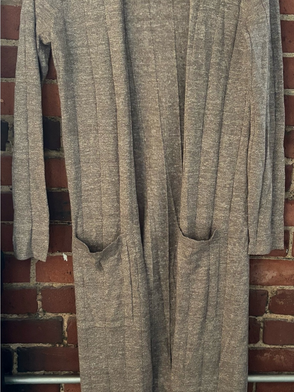 Theory Taupe Wool Blend Cardigan